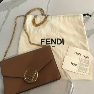 FENDI WALLET ON A CHAIN: NWT IN SOLD OUT CAMEL